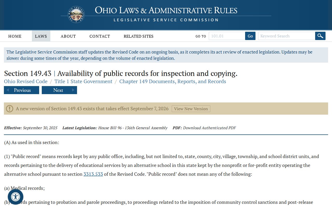 Clinton County court records source for Ohio public records law