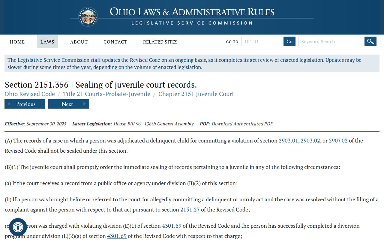 Clinton County court records source for Ohio juvenile record sealing rules