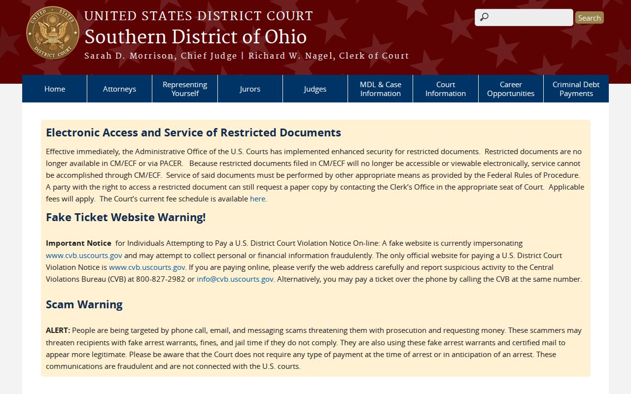 New Vienna court docket federal court system boundary